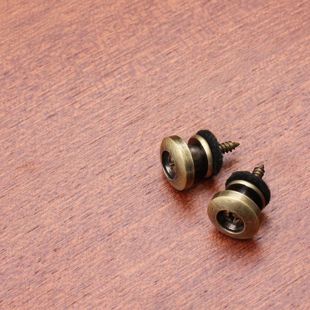 

6 Pcs Guitar Strap Button Locks Set Classical Bass Buttons Iron Locking Acoustic