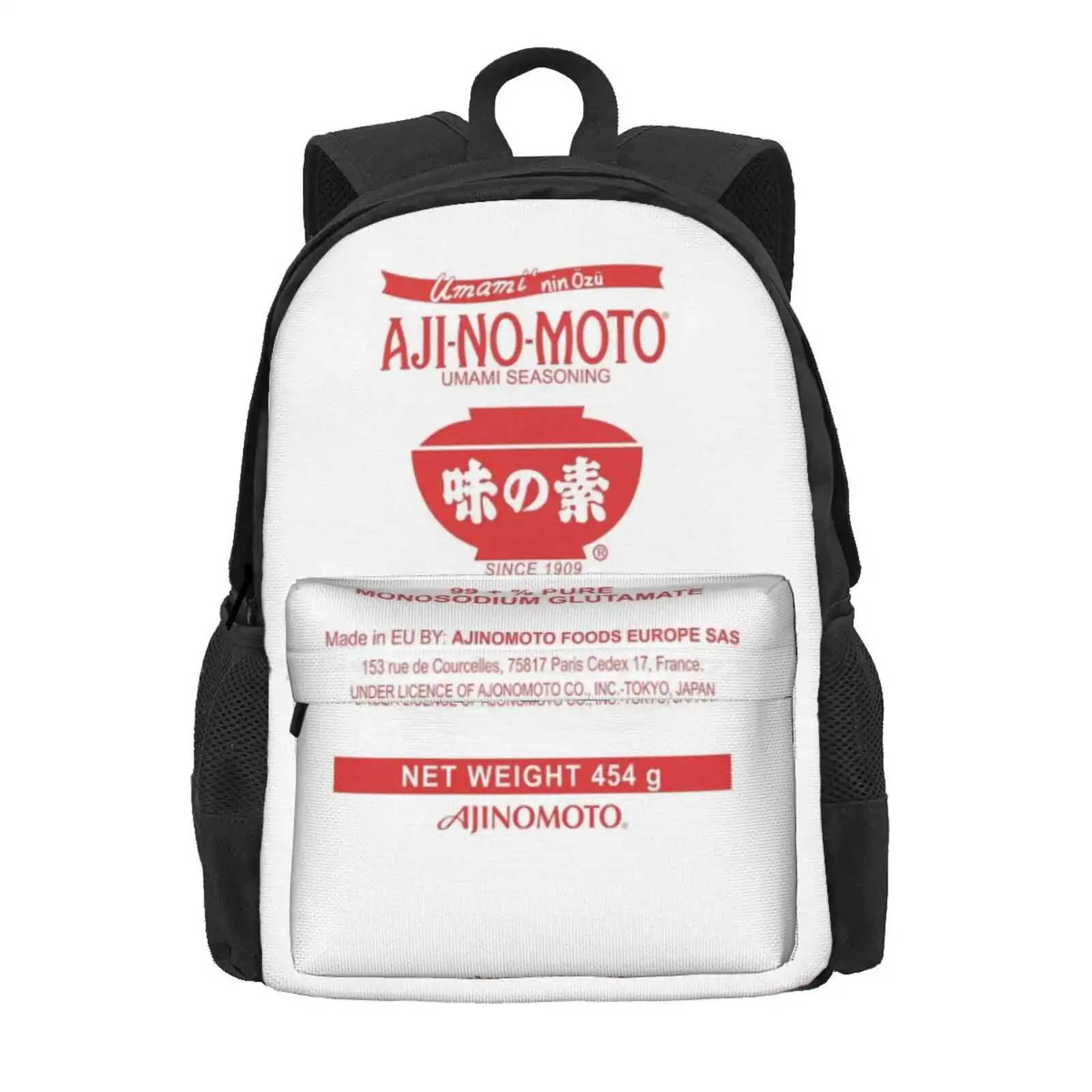 Monosodium Glutamate (Msg) Hot Sale Schoolbag Backpack Fashion Bags Msg Umami Ajinomoto Japanese Cook Seasoning Uncle Roger