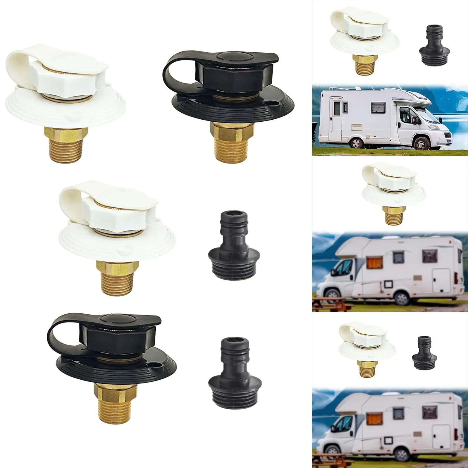 

Marine RV Water Inlet Round Nylon Copper Connector Adapter for Yacht Caravan City Water Supply
