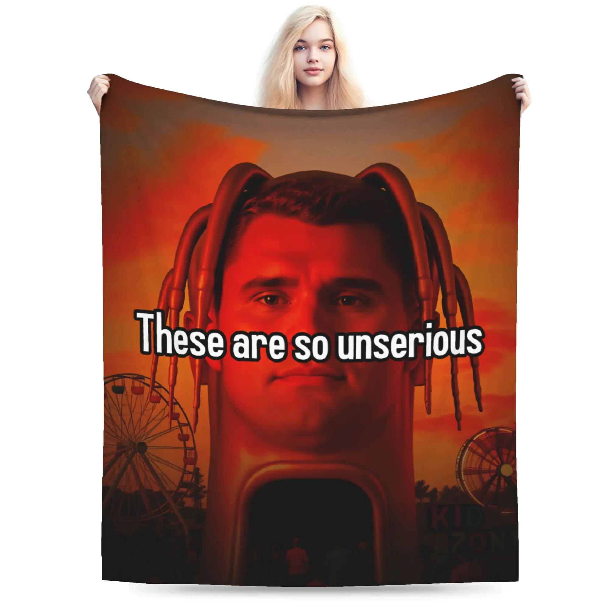 Charlie Kirk These Are So Unserious Flannel Blanket Adults Girls  Cozy Throw Blanket Winter Living Room Bedspread Sofa Bed Cover