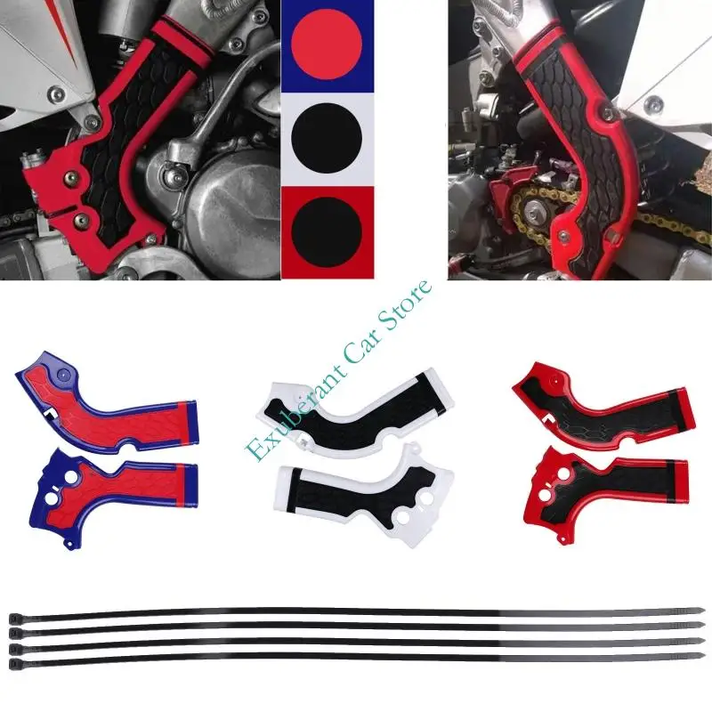 Plastic Motorcycle Frame Covers for CRF250R/CRF450R with Honeycomb Insets and Preformed Mounting Openings for Dirt Bike