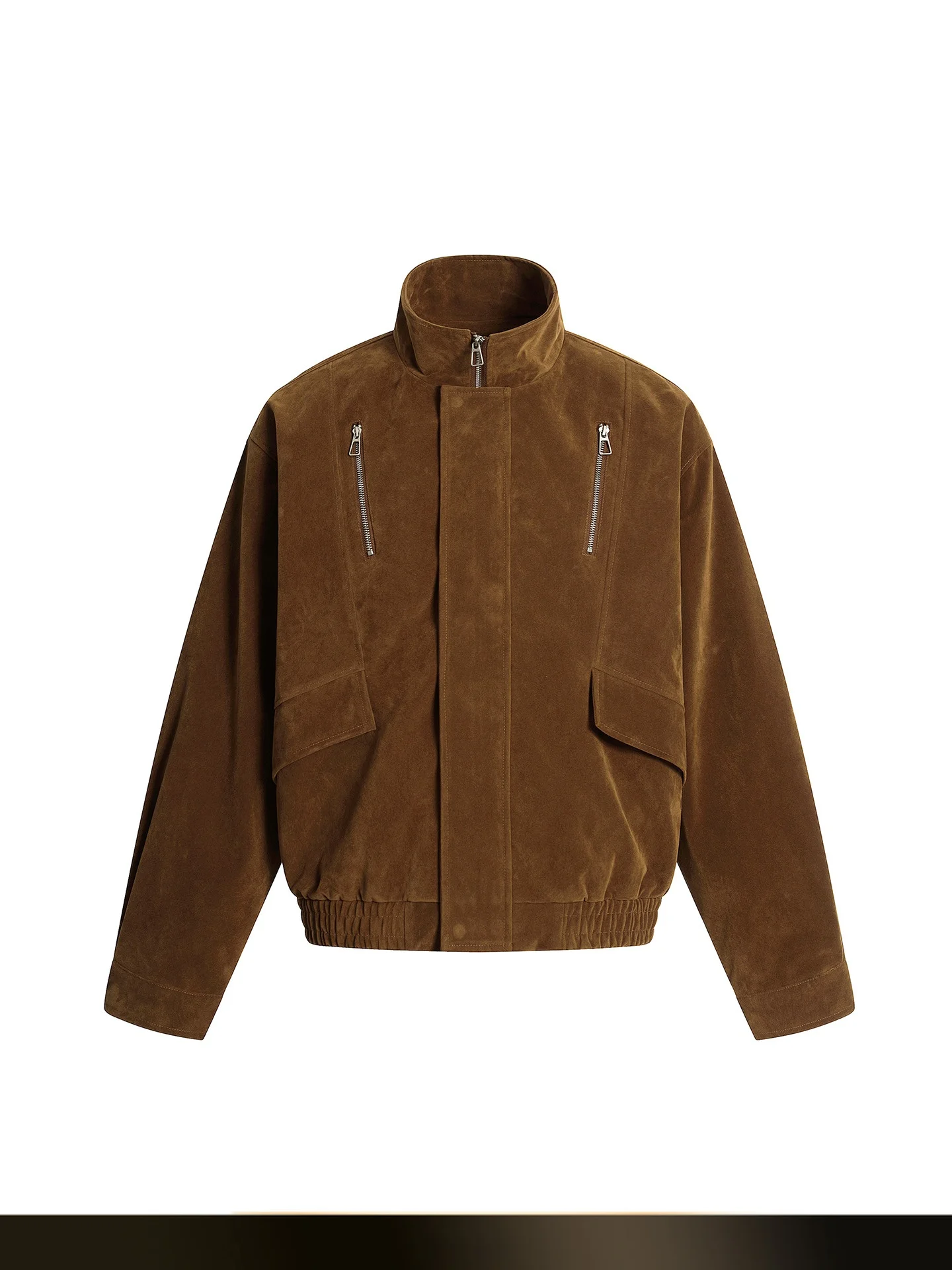 

Nted American Retro Pure Color Simple Suede Collar Jaet Autumn Cleanfit Meral ort Coat Youth ular Polyester Fiber