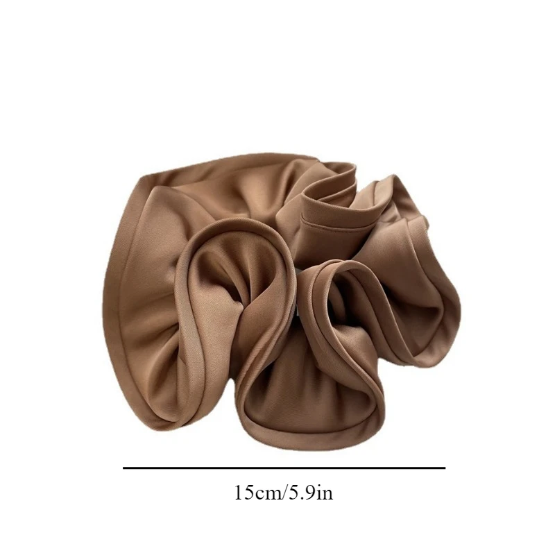 Korean Fashion Big Size Scrunchie Ruffle Elastic Hair Bands Girls Updo Headwear Elegant Ribbon Hair Ties Women Hair Accessories