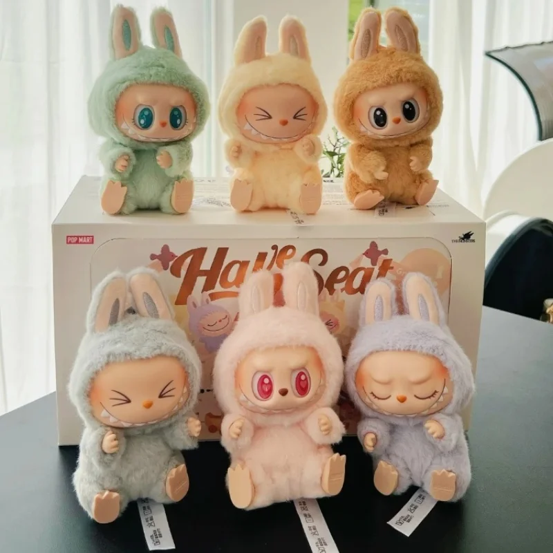 Genuine POPMART Macaron 2nd Generation Labubu Have A Seat Series Vinyl Plush Blind Box Collectible Modle Toy Birthday Gift