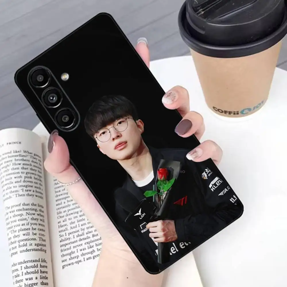 حافظة هاتف Faker T1 L-Lols لهاتف سامسونج S 25,24,23,22,30,21,10,9,Ultra,Plus,Lite,FE,4G,5G حافظة ناعمة سوداء