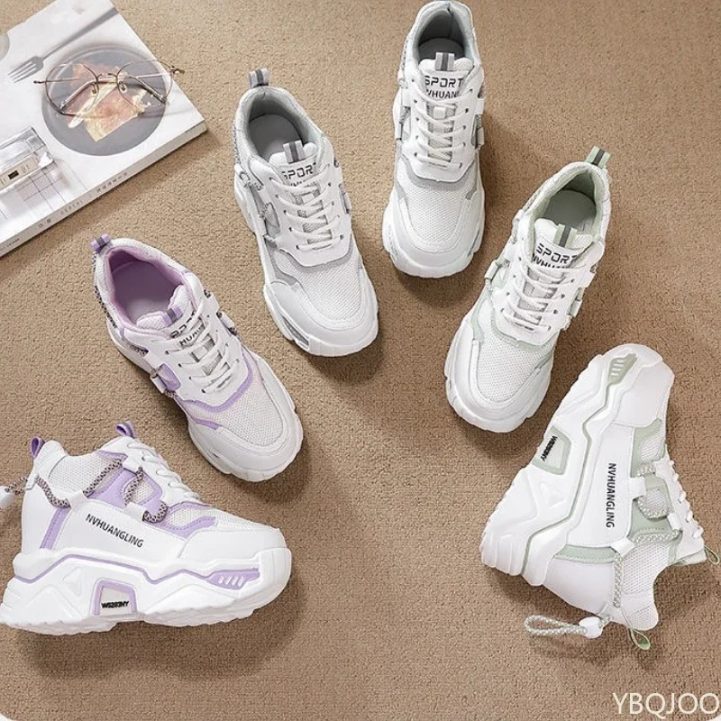 Small Size Spring Autumn Fashionable Thick Sole Height Increasing Women's Shoes Versatile Casual and Comfortable Dad Shoes view 2