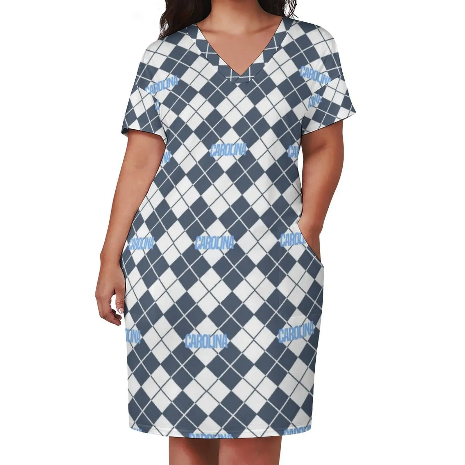 Carolina Argyle Loose Pocket Dress Women's summer dress women long dresses Clothing female