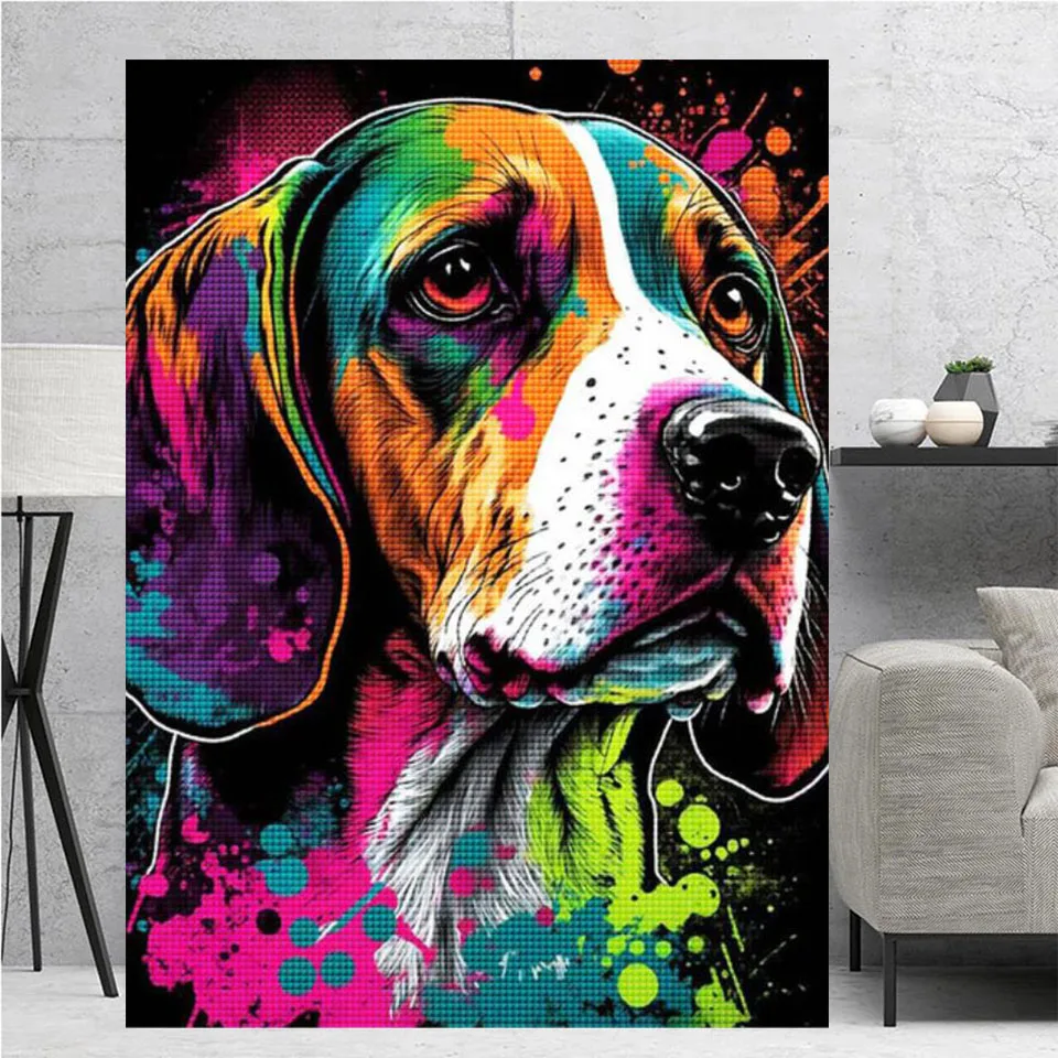 5D DIY Diamond Painting Bernese Mountain Dog Cross Stitch Kit Diamond Embroidery Mosaic Art Rhinestone Colorful Puppy Home Decor