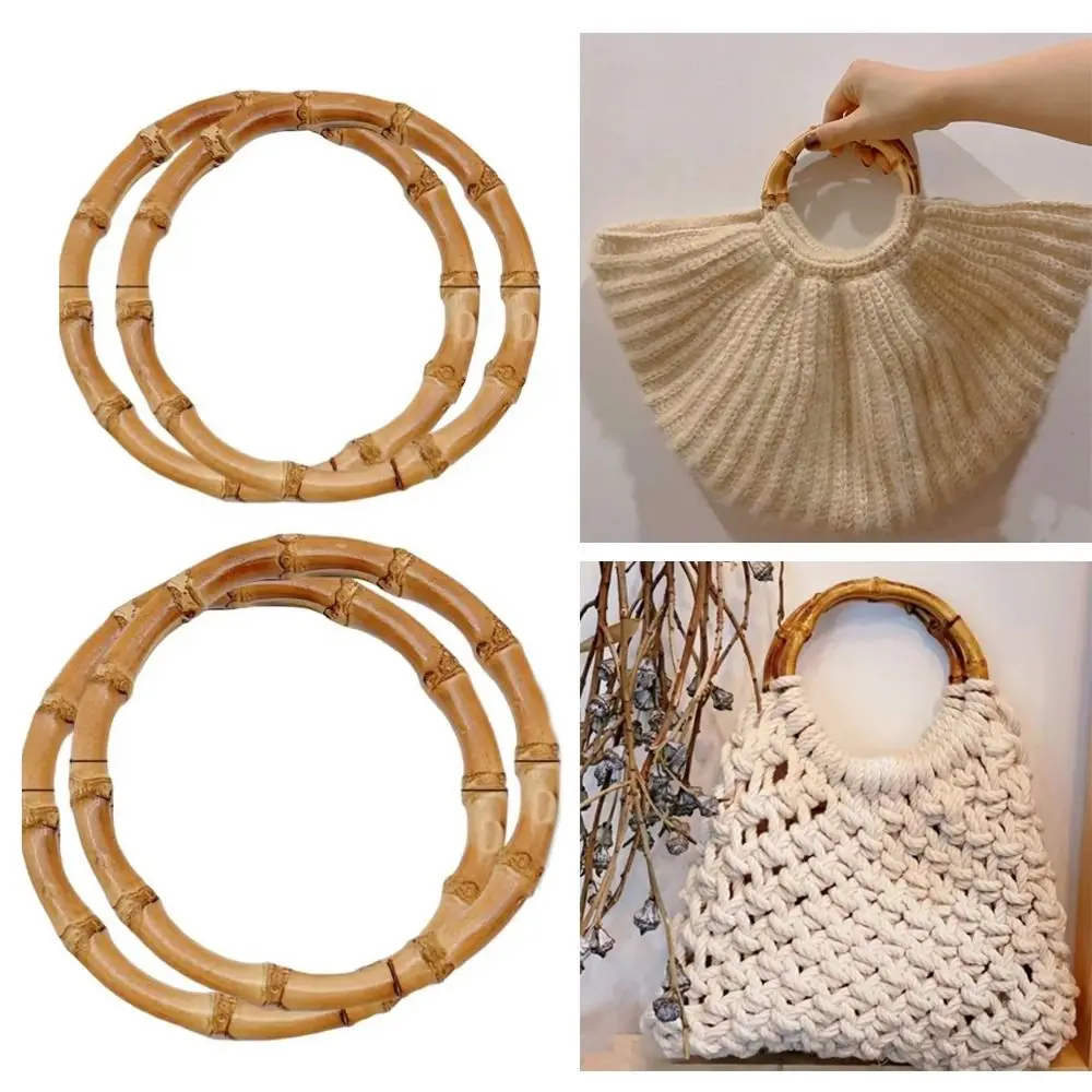 

1Pc Handmade Handbag DIY Tote Purse Bag Frame Round Shape Bamboo Bag Handles Making Bag Accessories Replacement Handles
