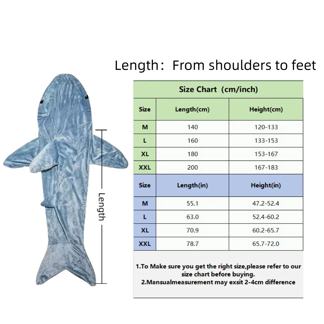 Shark Cosplay Onesie Pajamas  Flannel Loose Couple Adult Camping Sleeping Bag Wearable Blanket Funny Gifts Pajama Party Costume