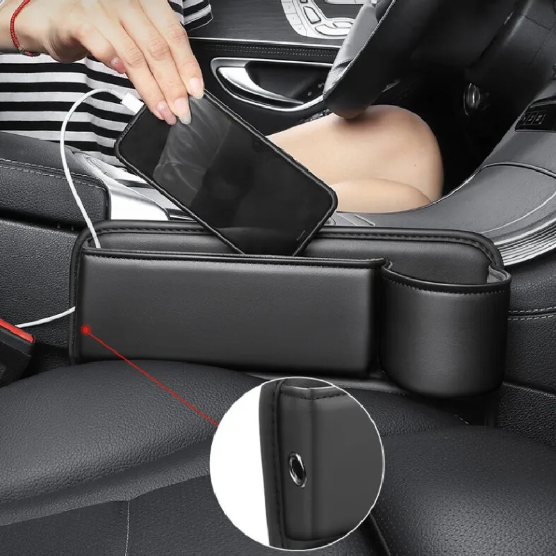 Car Seat Gap Filler Multifunction Organizer Storage Box Key Card with Cup Phone Holder New Universal Pocket Interior Accessories