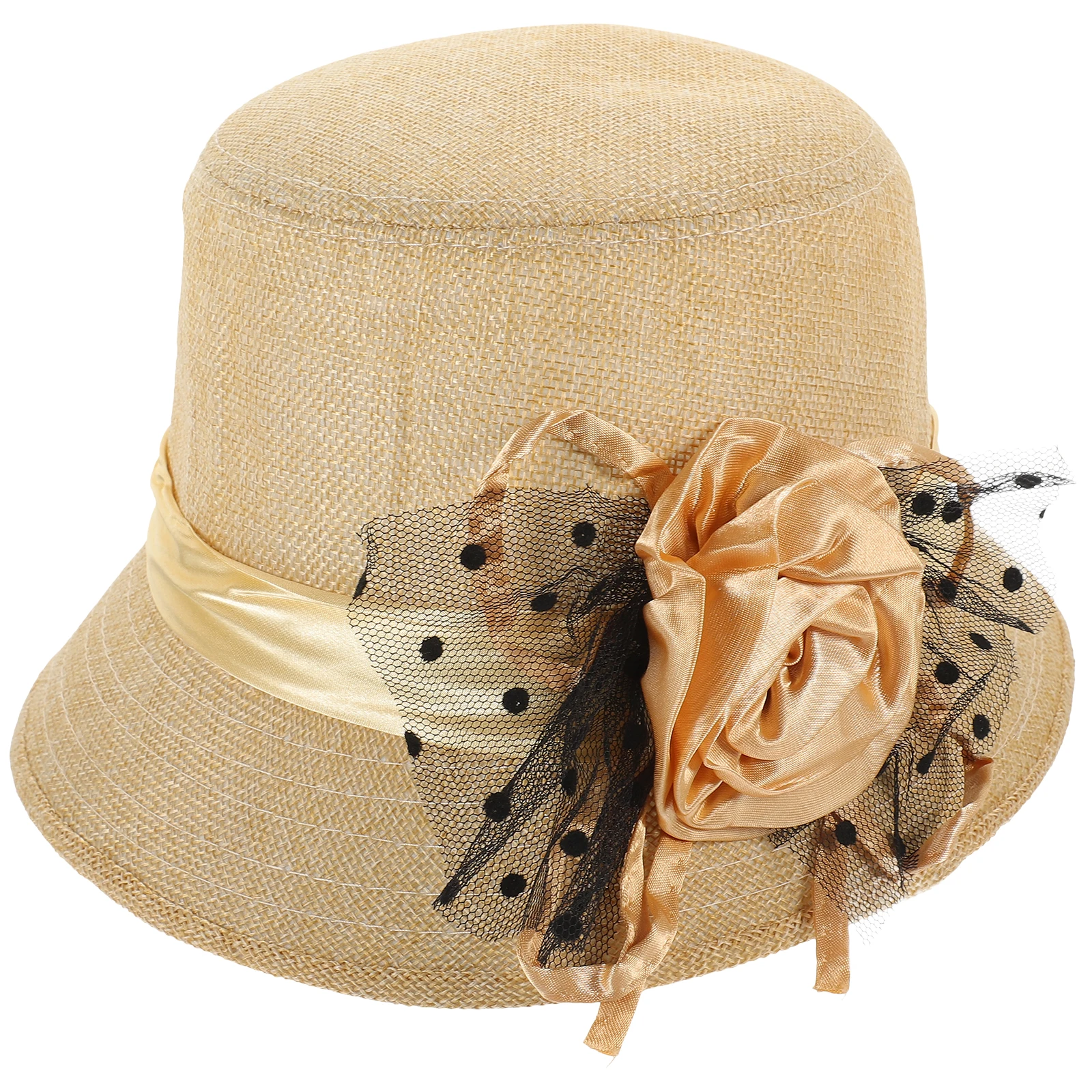 

Women Beanie Hat Accessory Tea Party Outdoor Warm Hats for Flax Cute Middle Aged