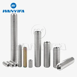 Wanyifa Titanium Bolt hex Socket Set Screw Tc4/Gr5 M4 M7 Headless Hex Socket Set Screw DIN916
