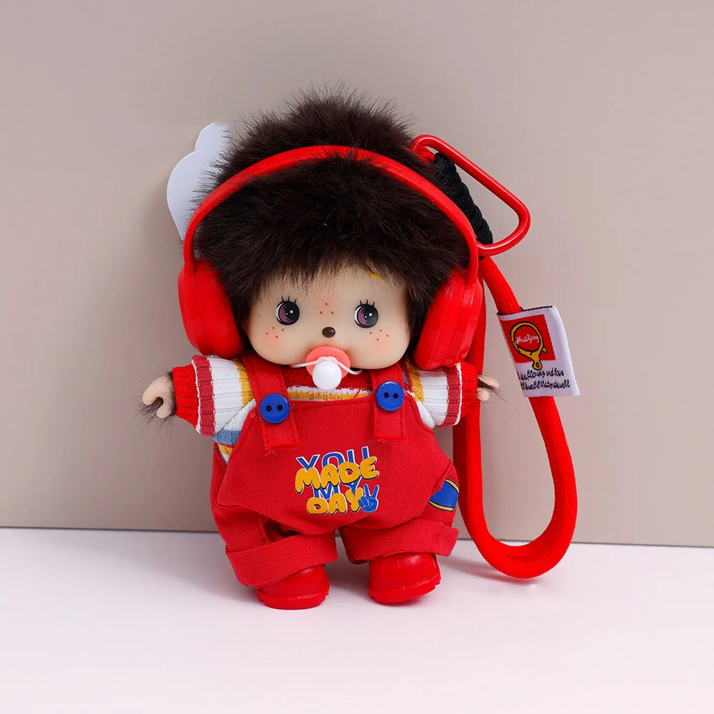 

New model ‌Monchhichi Plush Toy Keychain Funny Animal Hat Backpack Cartoon Character Pendant Car Pendant Christmas