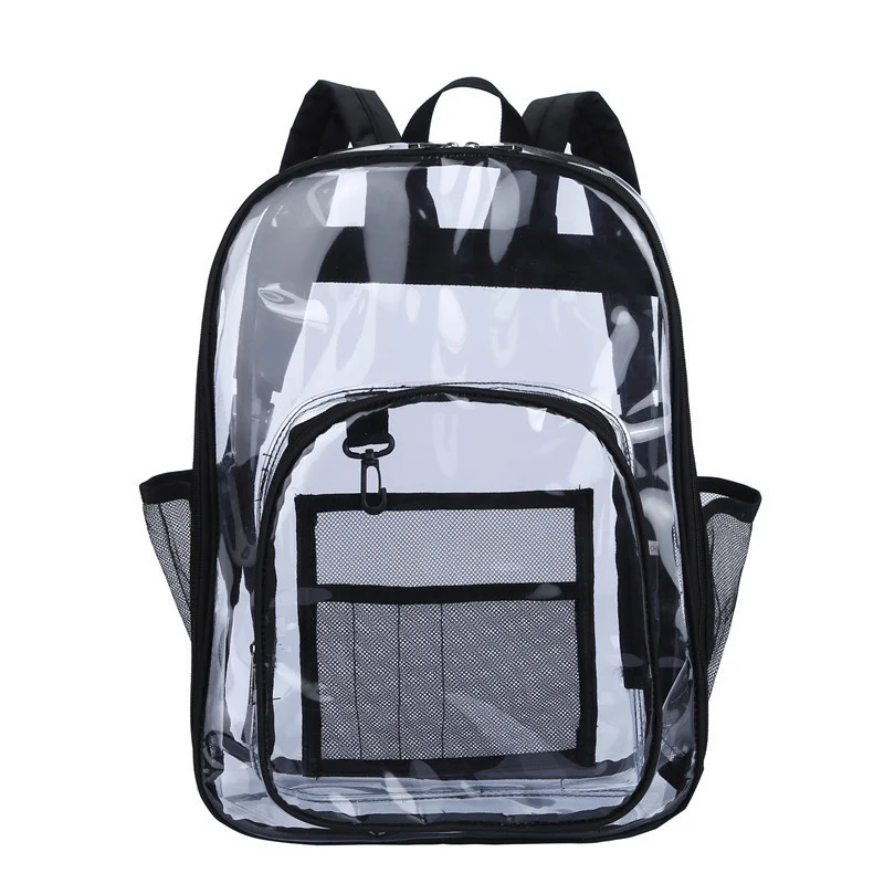 Sac à dos transparent en PVC de grande capacité, cartable étudiant, sac de rangement pour vêtements cosmétiques de voyage, personnalité