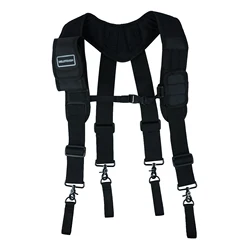 Magnetic Suspenders Tool Belt Suspenders with Large Moveable Phone Holder Pencil Holder, Adjustable Size Padded Suspends