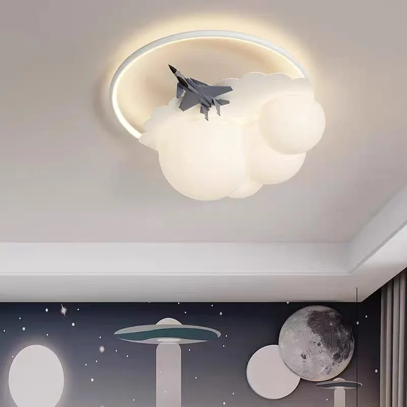 Children All Spectrum Cute Cartoon Cloud Airplane LED Pendant Lights Art Creative Lamps for Bedroom Home Decoration Chandeliers