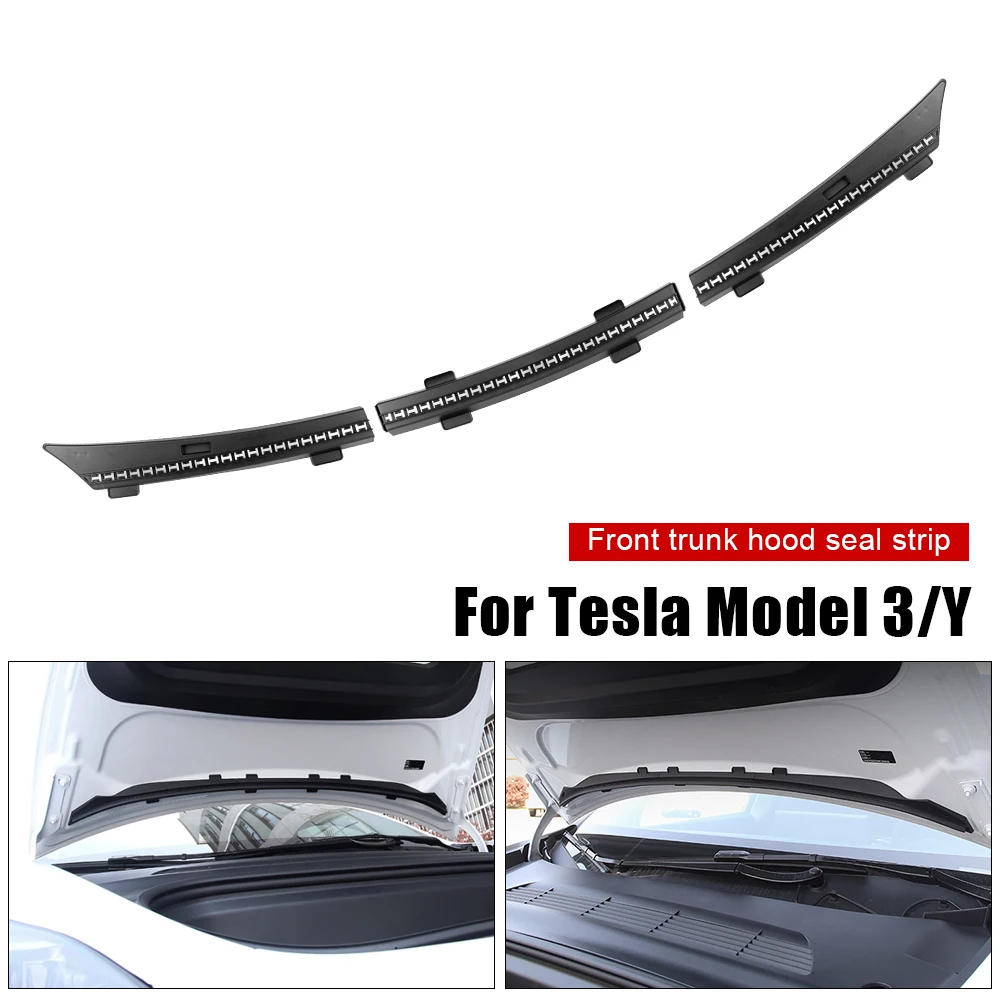 Front Chassis Cover Air Inlet Protective Cover Modification Accessories For Tesla Model 3 Y 1 Set Water Strip Hood Sealing Strip