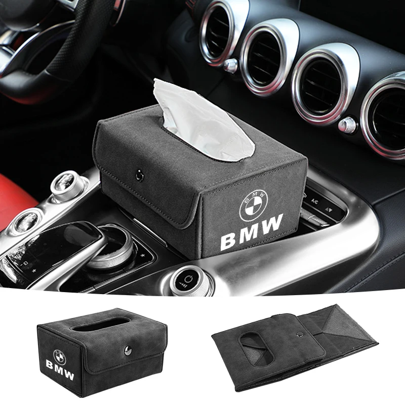 New Fashion Car Multifunctional Leather Tissue Box Car Folding Tissue Box For BMW E90 320 318i 320i 325i 330i 320d X1 328xi 2007