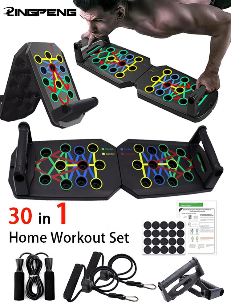 Push-up boardset Draagbare multifunctionele push-upstang Opvouwbare fitnessapparatuur voor borstbuikarmen/rugtraining - afbeelding 2