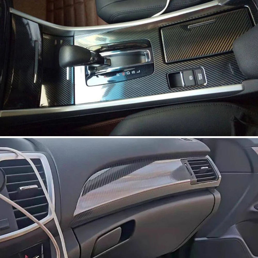 Autocollant intérieur de voiture en Fiber de carbone, pour Ford Honda Accord 2014 – 2017, Console centrale, panneau de changement de vitesse, poignée de porte, garniture