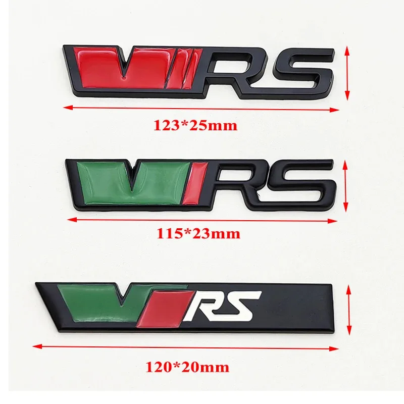 ثلاثية الأبعاد معدن RS شعار VRS سيارة الجبهة شواء شعار الخلفي الجذع شارة لسكودا VRS اوكتافيا 1 2 3 السريع كودياق كاروك فابيا Kamiq رائع