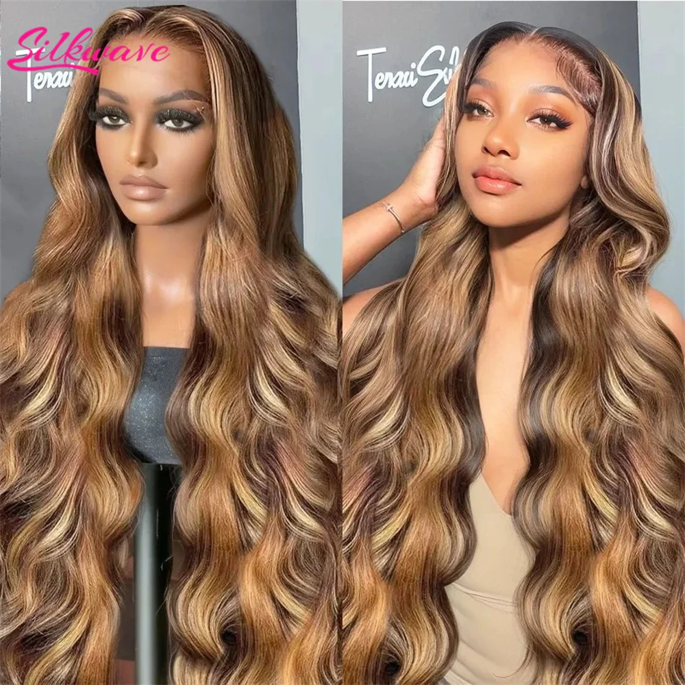 

Silkwave 30 36 Inch 4/27 Highlight Ombre Blonde Body Wave 13x4 Lace Front Wig Brown Color 13x6 Hd Lace Frontal Human Hair Wig