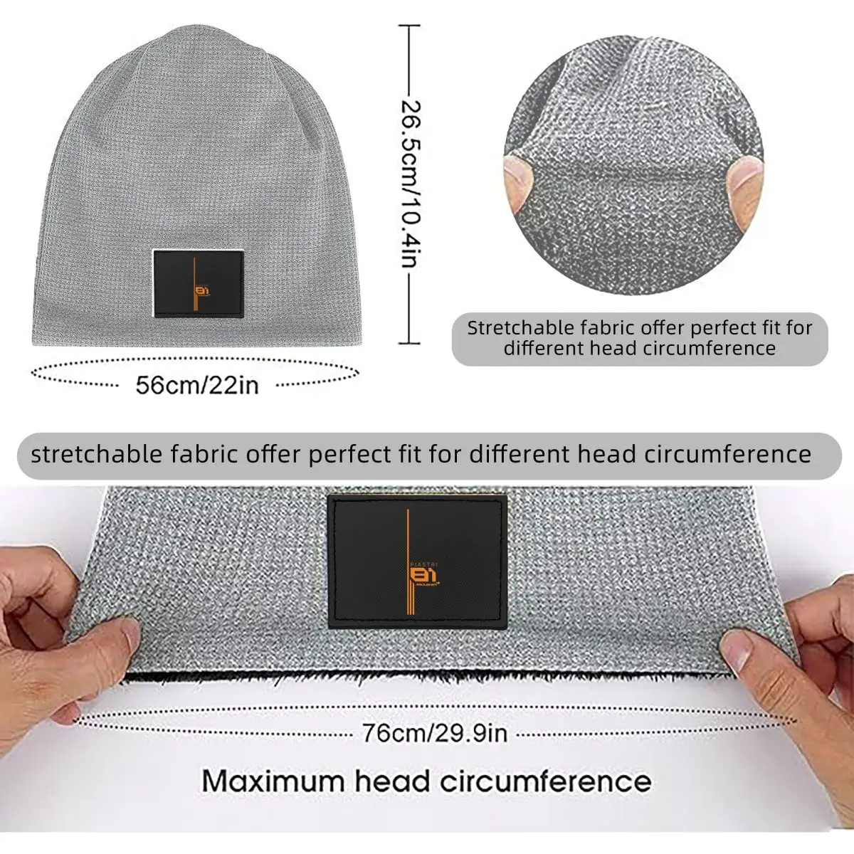 Oscar Piastri 81 Motorsports Waffle Knit Fleece Lined Beanie with PU Leather Patch Unisex Warm Winter Soft Cap