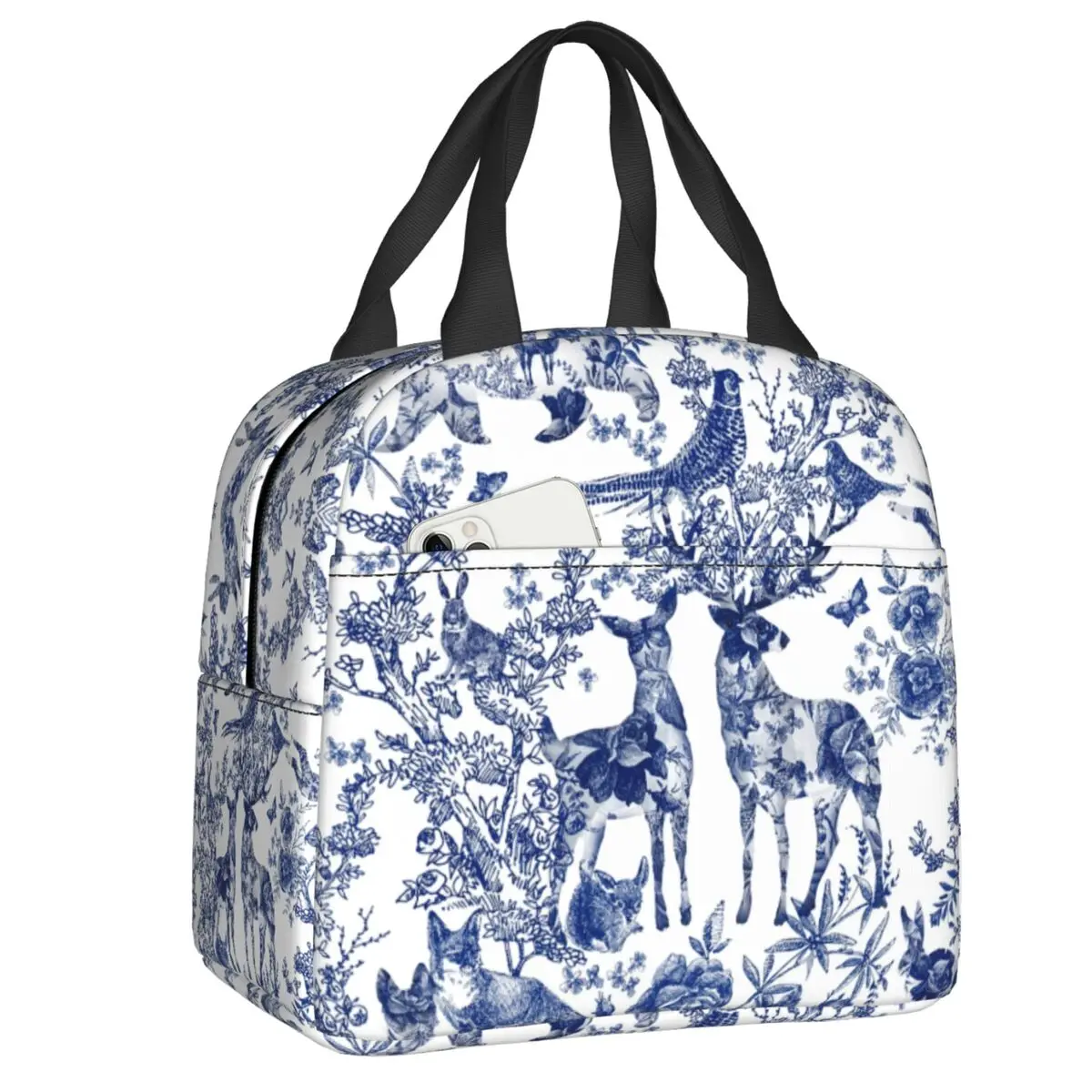 

Винтажные коробки для завтрака French Toile De Jouy на заказ для женщин, термохолодильник, изолированная сумка для обеда, школьная детская сумка для студентов