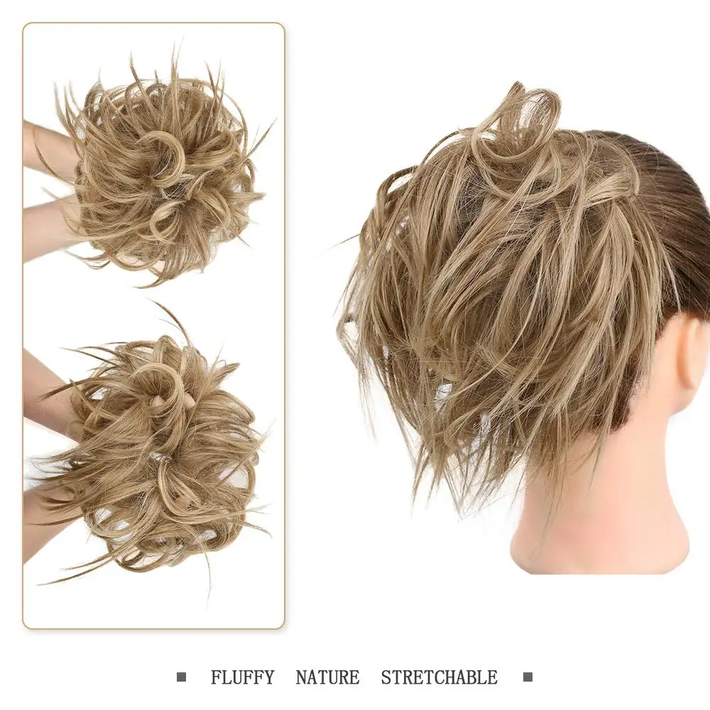 Messy Bun Hairpiece with Elastic Rubber Band