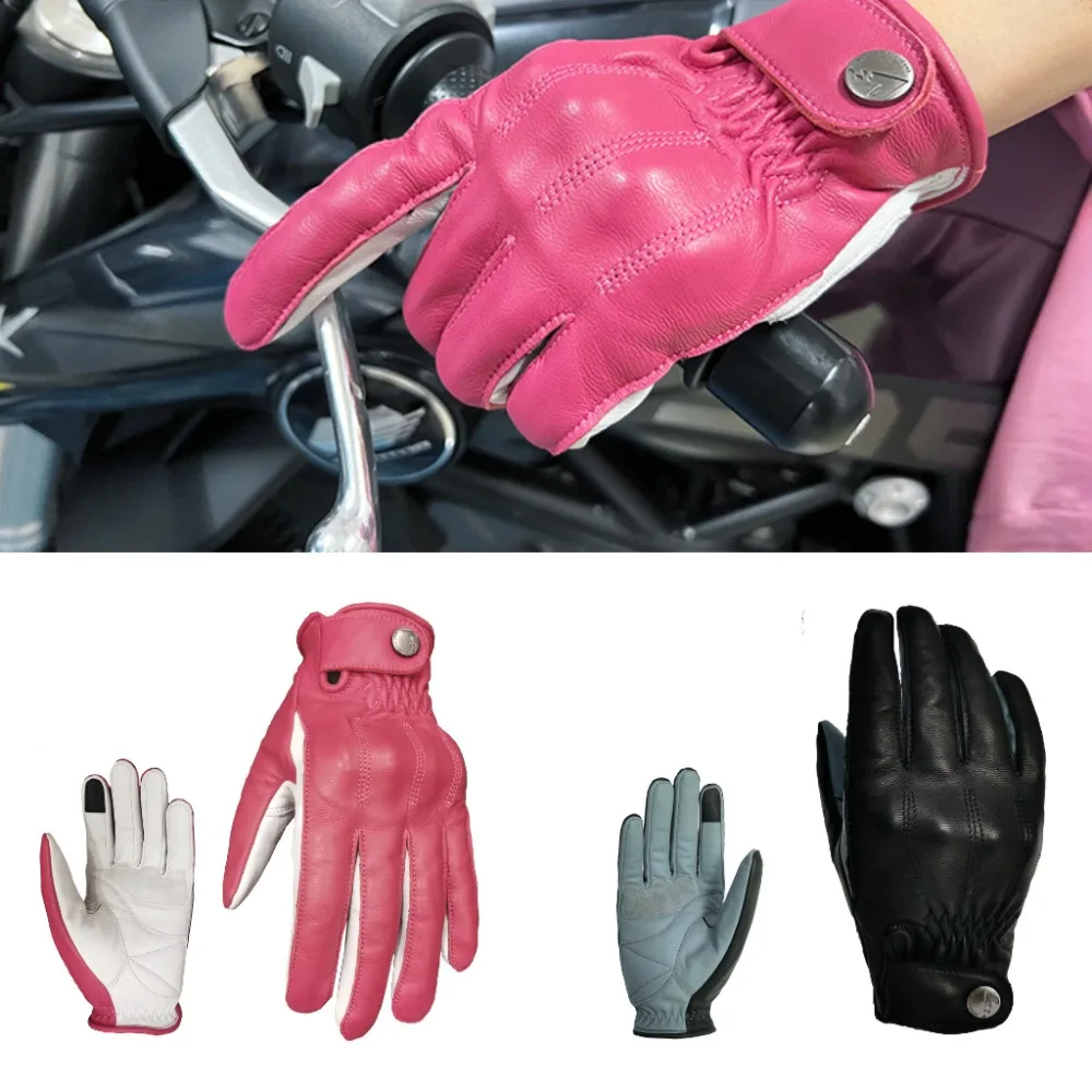 

New Sheepskin Full Finger Racing Gloves Outdoor Sports Protection Riding Cross Dirt Bike Gloves Windproof Motorcycle Gloves