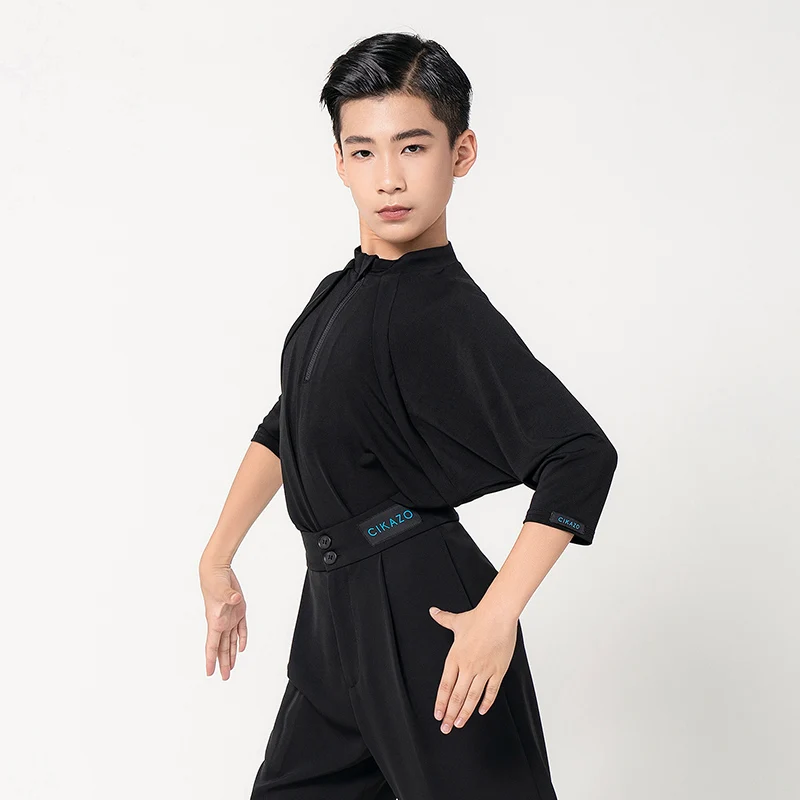 New Latin Dance Performance Costumes For Boys Children Loose Shirts Chacha Rumba Tango Dress Latin Practice Clothing DN15555