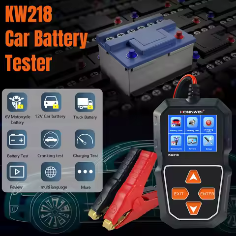 New KW218 Car Battery Tester 12V Motorcycle Auto Battery Analyzer 100 to 2000 CCA Car Moto Cranking Charging Test Battery Tools