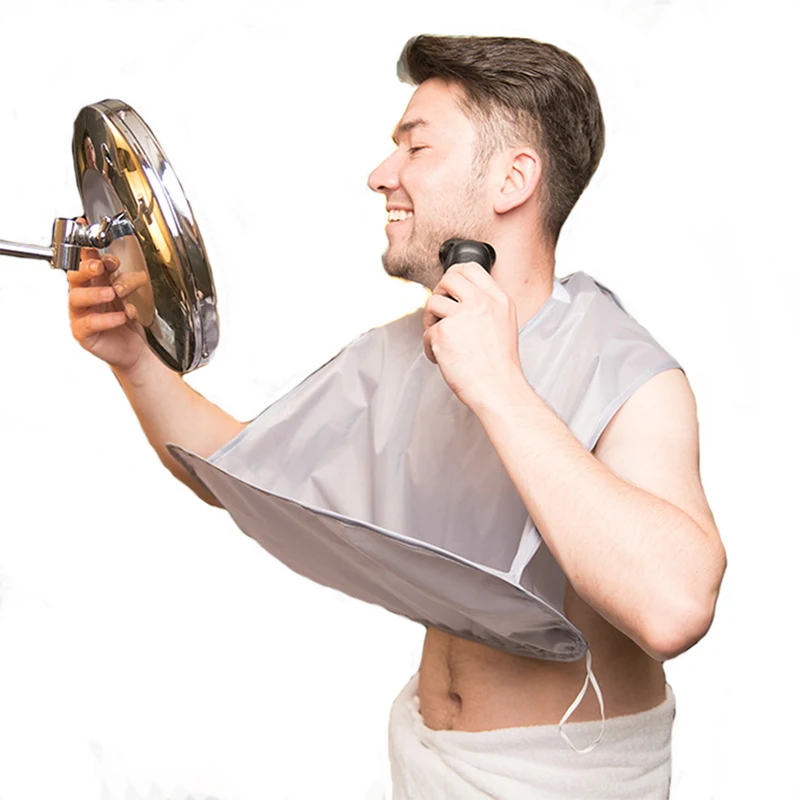 Folding Beard Bib Apron, Beard Hair Clippings Catcher for Shaving and Trimming Adjustable Neck Straps Beard Gift For Men