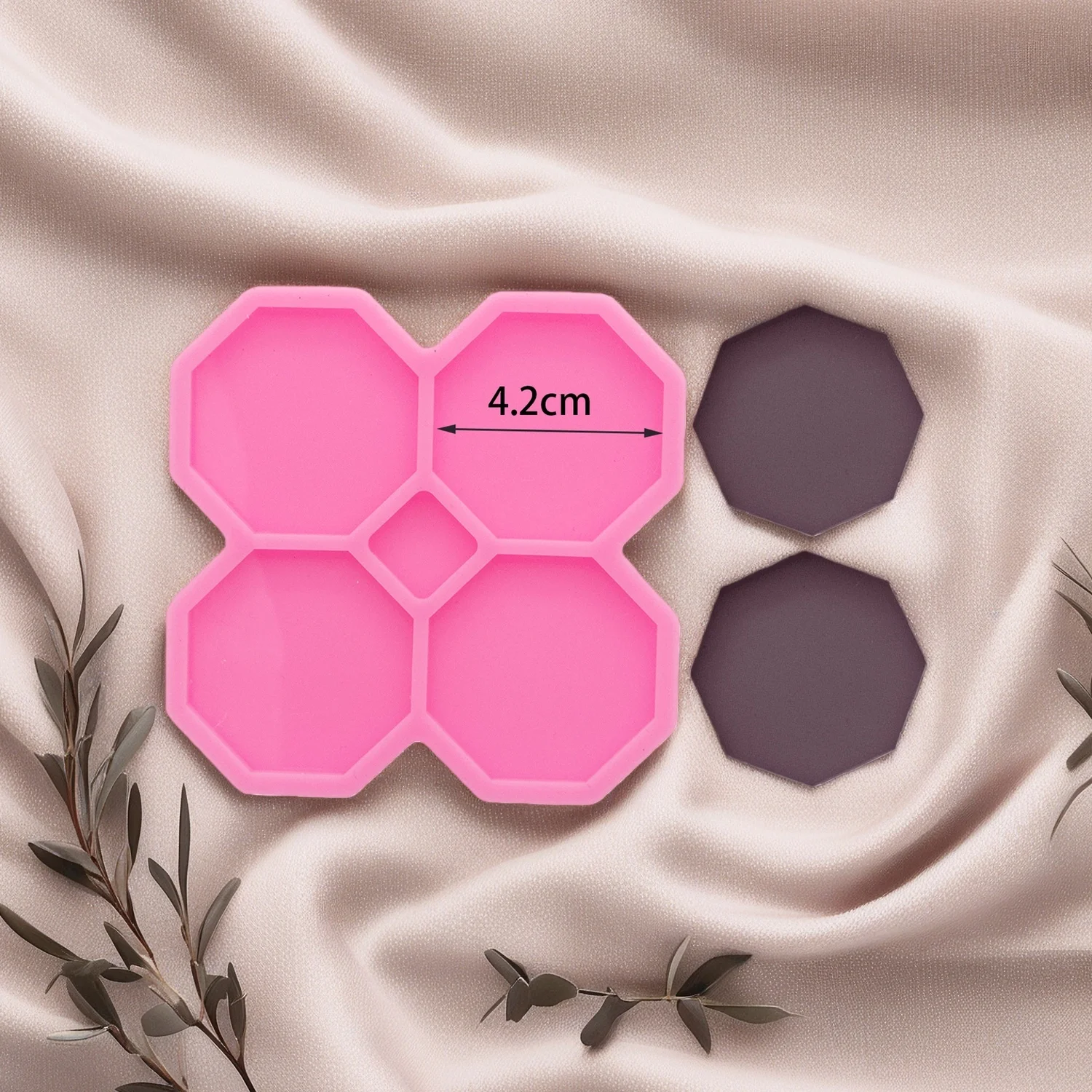 1pc Geometry Hexagon/Circle/Square/Octagon/Heart Silicone Epoxy Casting Molds For DIY Phone Grip or Badge Reel