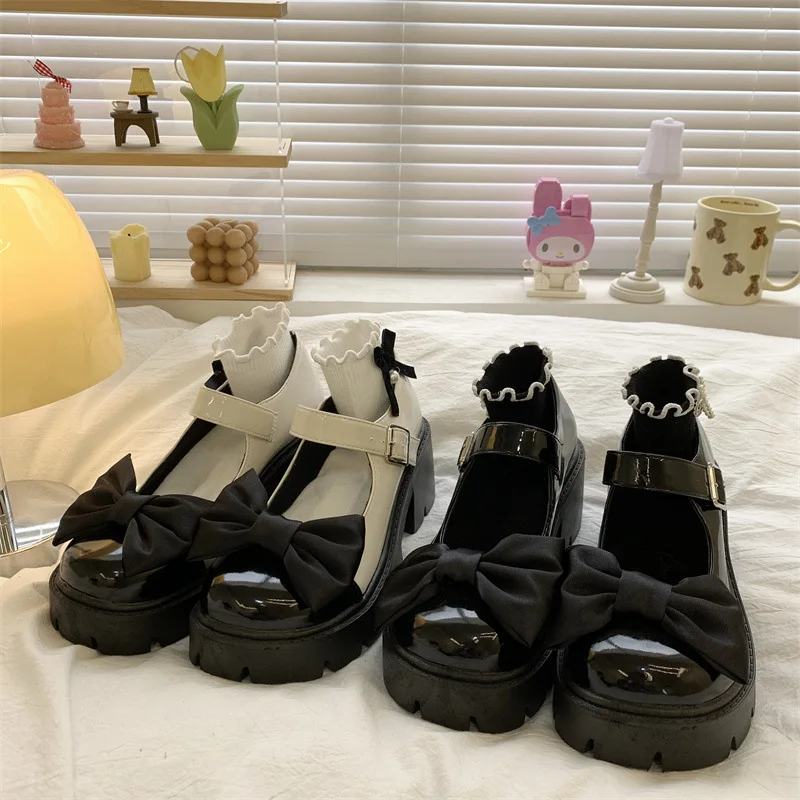 Women Thick Platform Lolita Shoes Party Pumps Summer 2026 New Women's Sandals Bow Chain Woman Shoes Zapatos De Mujer