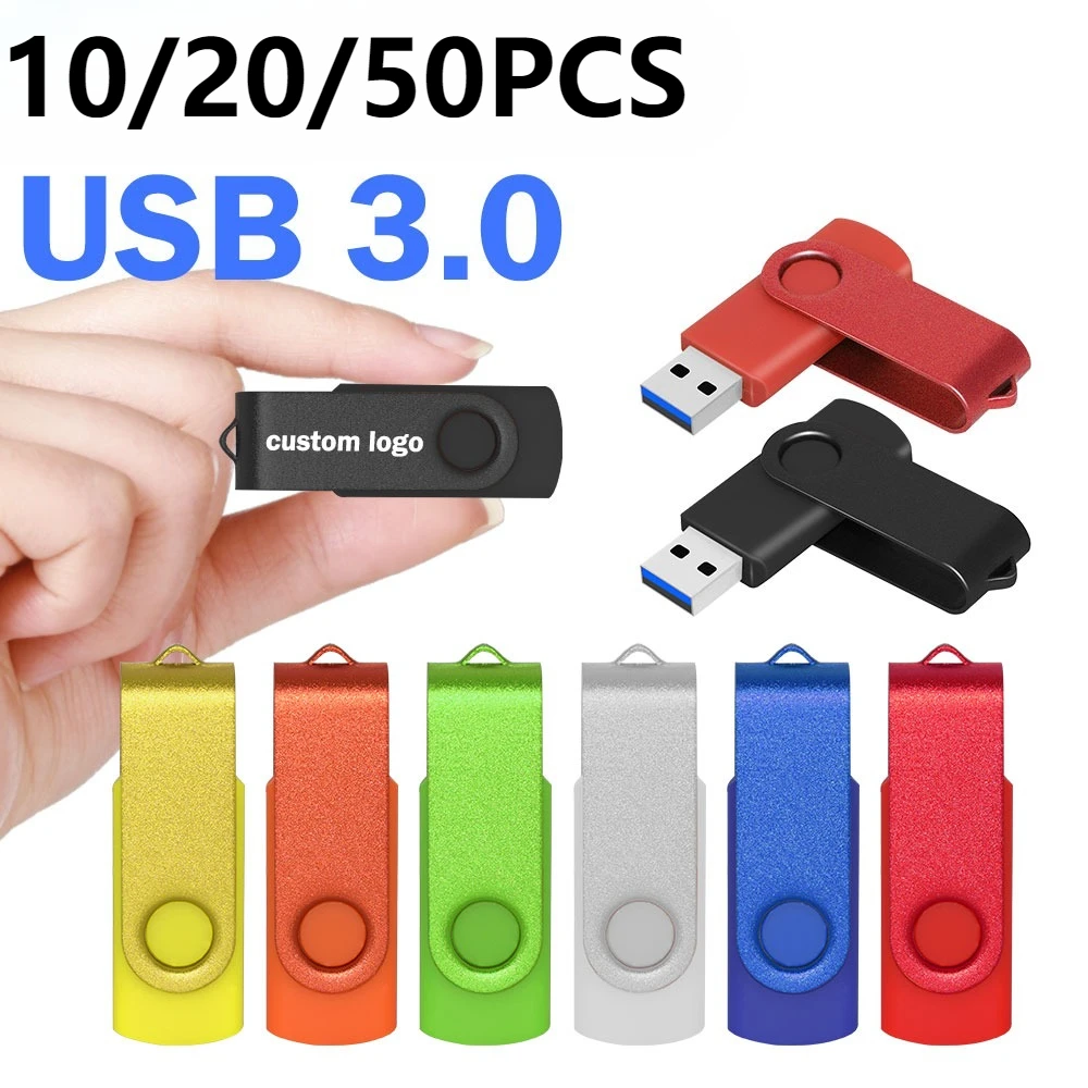 10/20/50PCS/lot Free Custom LOGO Colour USB 3.0 Flash Drive Pen Drive 8GB 16GB Pendrive Memory Stick 32GB 64GB USB Stick Gift