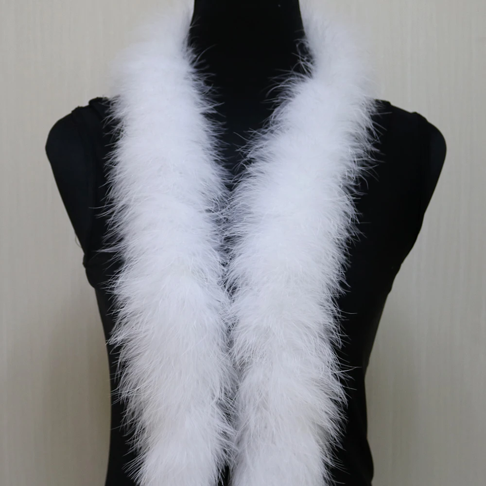50 Grams Soft Leather Powder Turkey Feather Boa 2 Yards Natural Turkey Plumes Scarf for Party Costume Clothing Shawl Decoration
