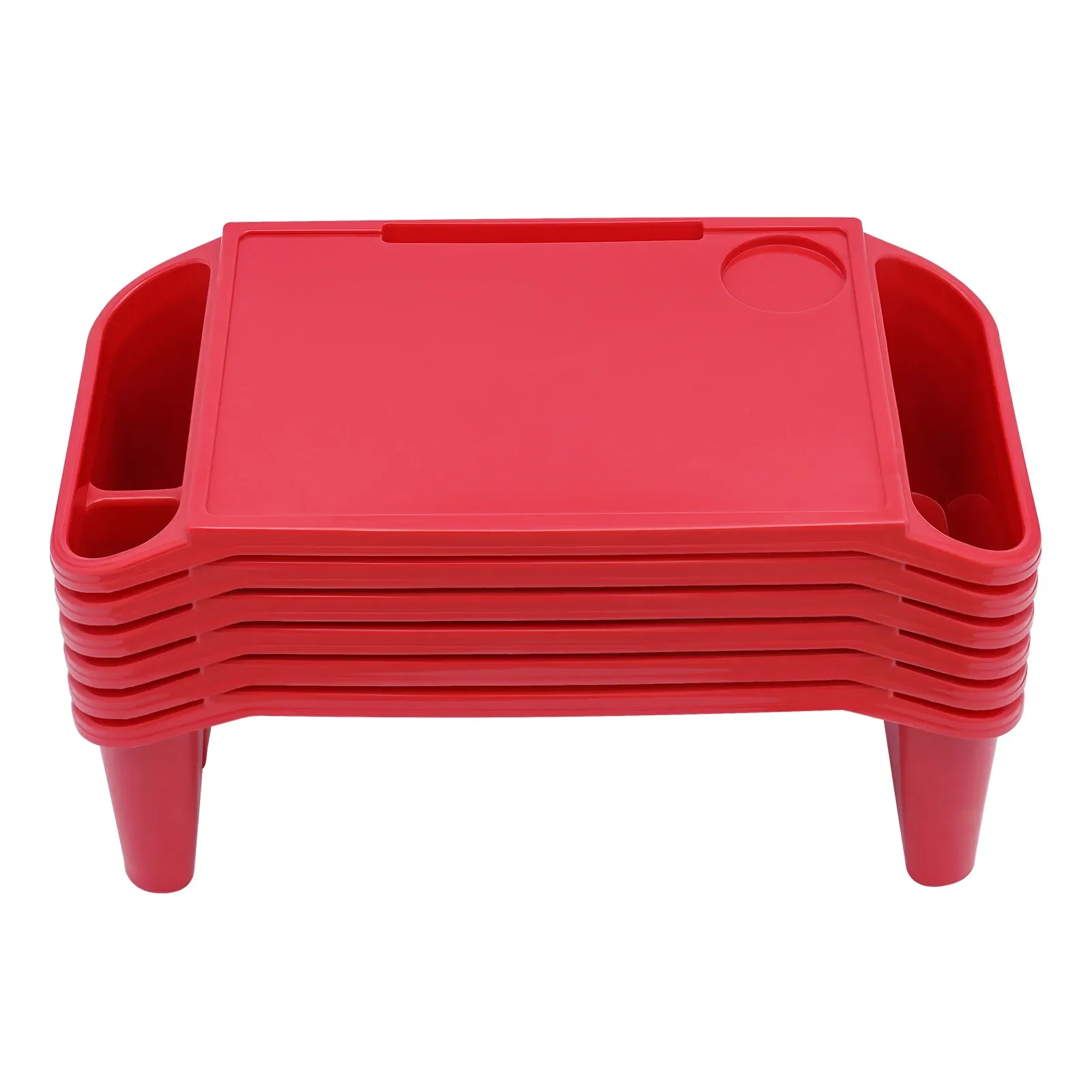 6-pak tacki na kolana dla niemowląt i małych dzieci o wymiarach 20 x 10 x 7 cali z bocznymi kieszeniami - plastik, czerwony