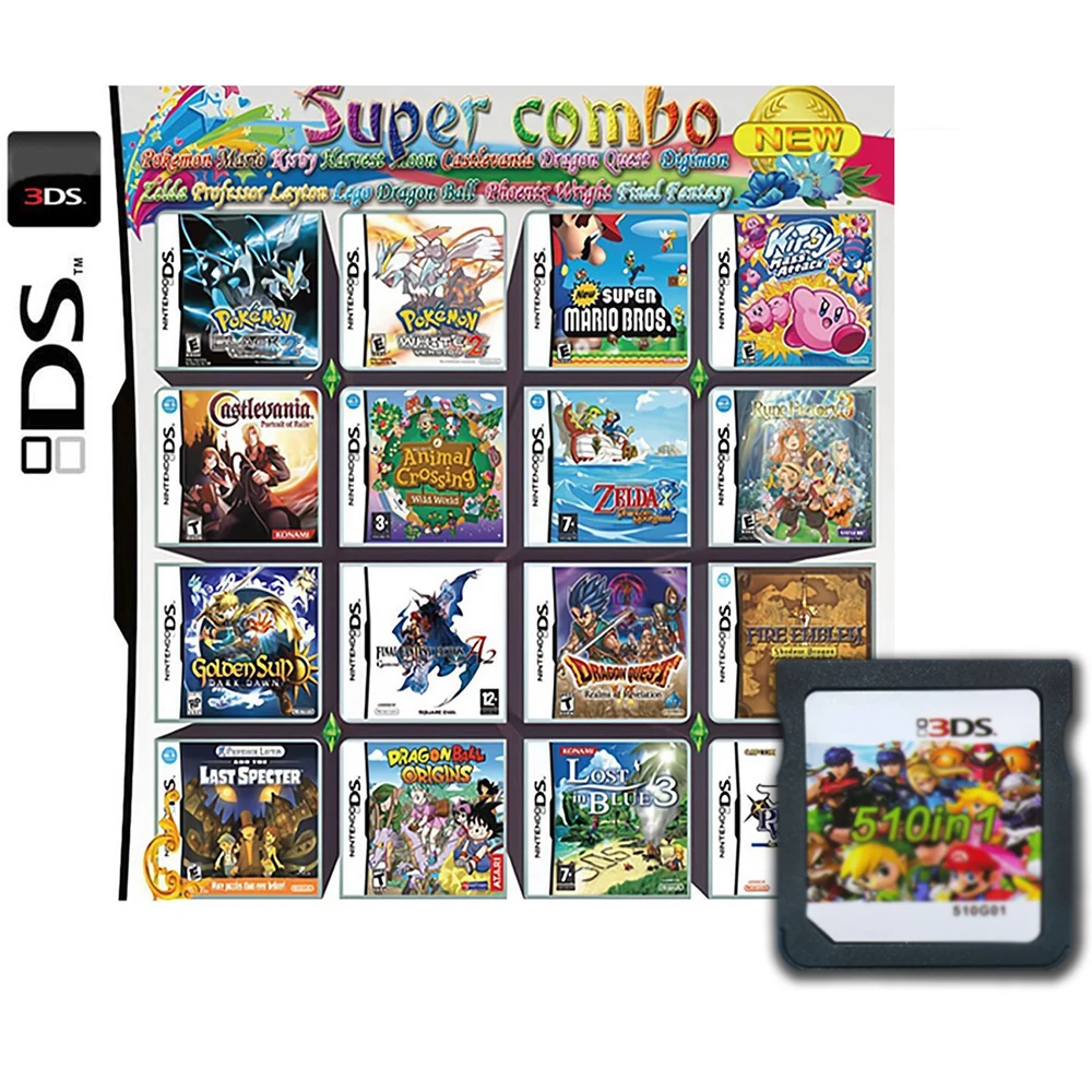 4300 in 1 Card Compilation DS NDS 3DS 3DS NDSL Game Cartridge Card Video Game Handheld Player (R4 card)