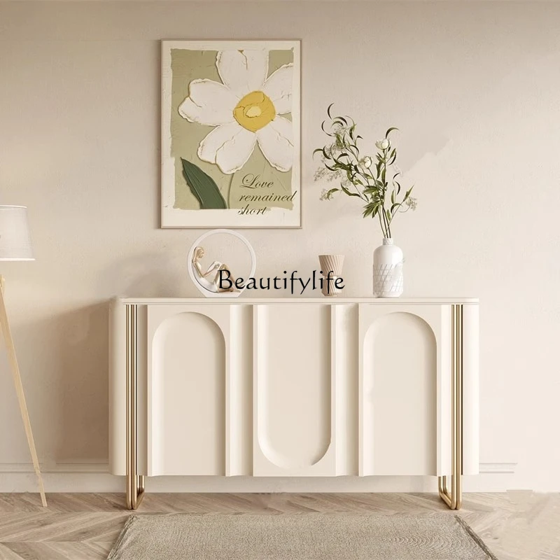 

French personalized side cabinet cream style home simple modern decoration model side cabinet light luxury style