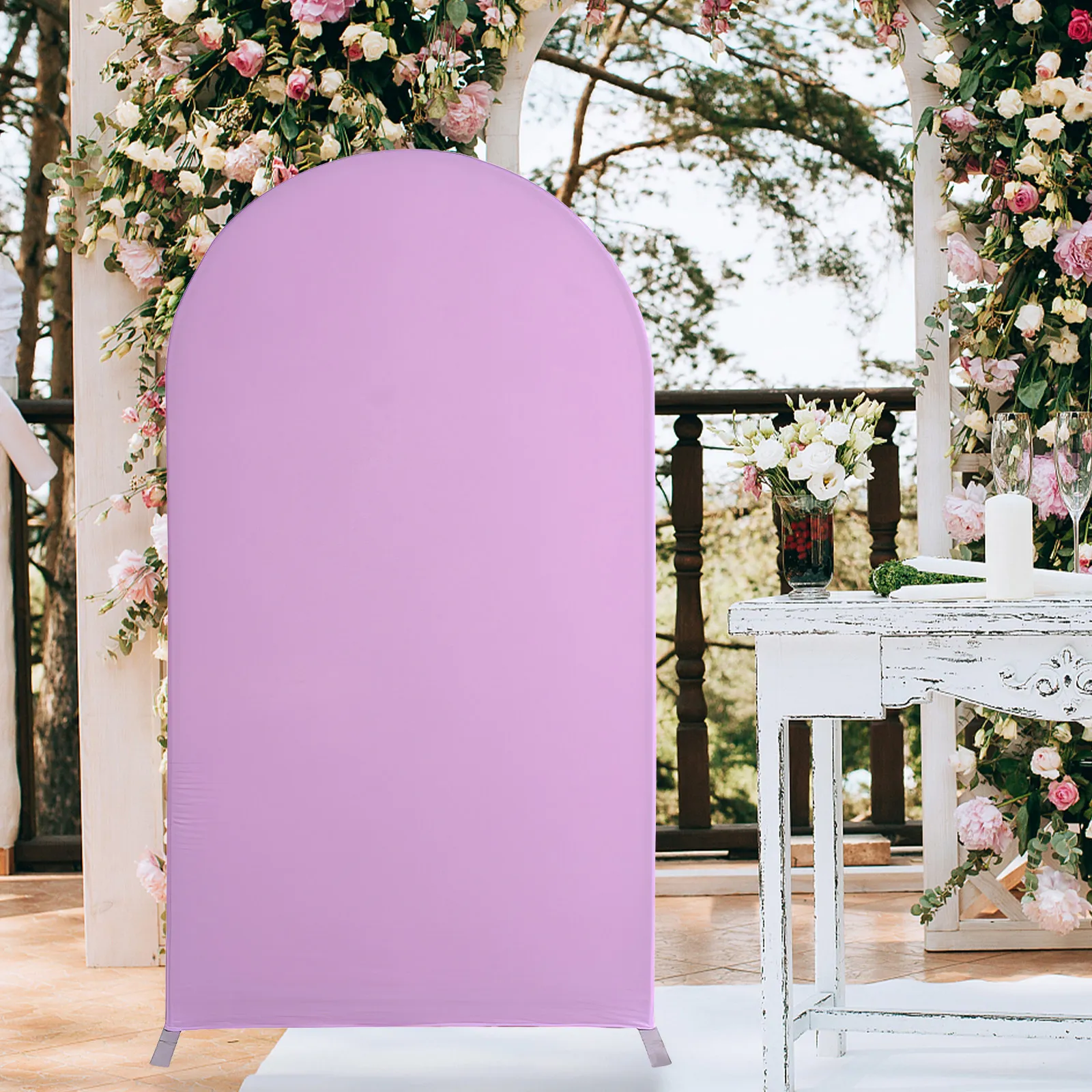 Violet Stretchy Arch Slipcover - Wedding Ceremony Supply ulasan dan harga