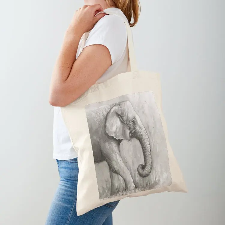 

Elephant Watercolor Tote Bag shopping trolley bag university shopper bag Women's shopper canvas tote