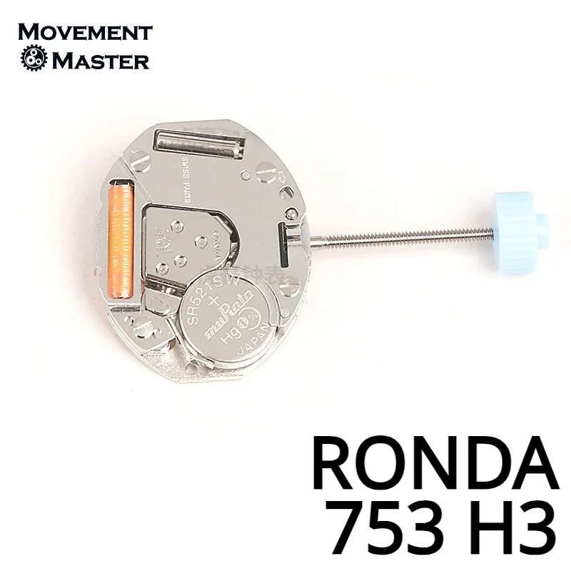 Nuevo movimiento Original suizo 753, 3 manecillas ejecutivas, movimiento de aguja alta, altura H3, 4,48mm, piezas de repuesto para reparación de movimiento de reloj