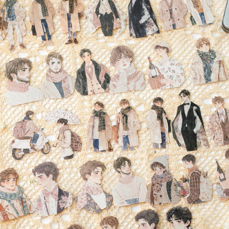 Mr. Paper 100Pcs/bag Winter Prelude Series Character Boxed Stickers DIY Handbook Material Decorative Stickers