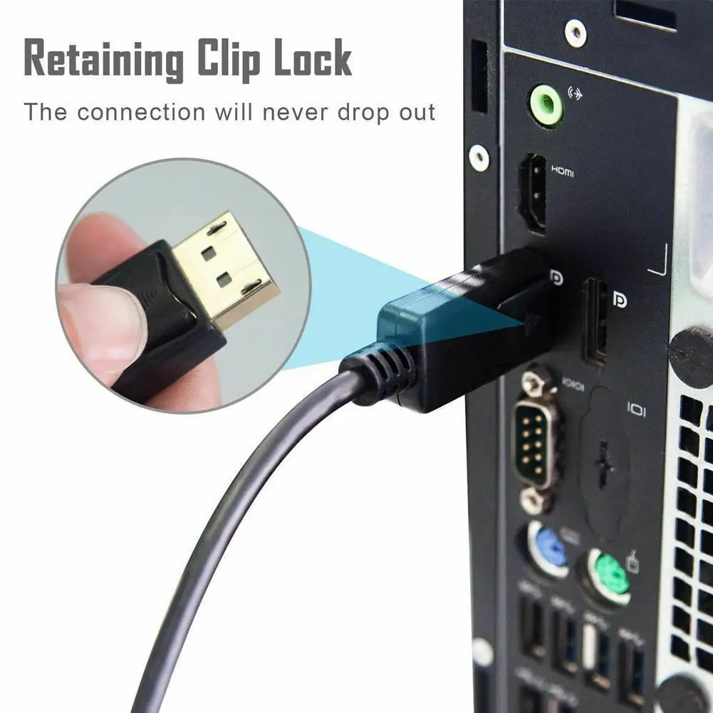 4K DP To VGA 2.0 Compatible Cable 4K60Hz To HD Adapter Display Port Video Audio For PC TV Projector Laptop