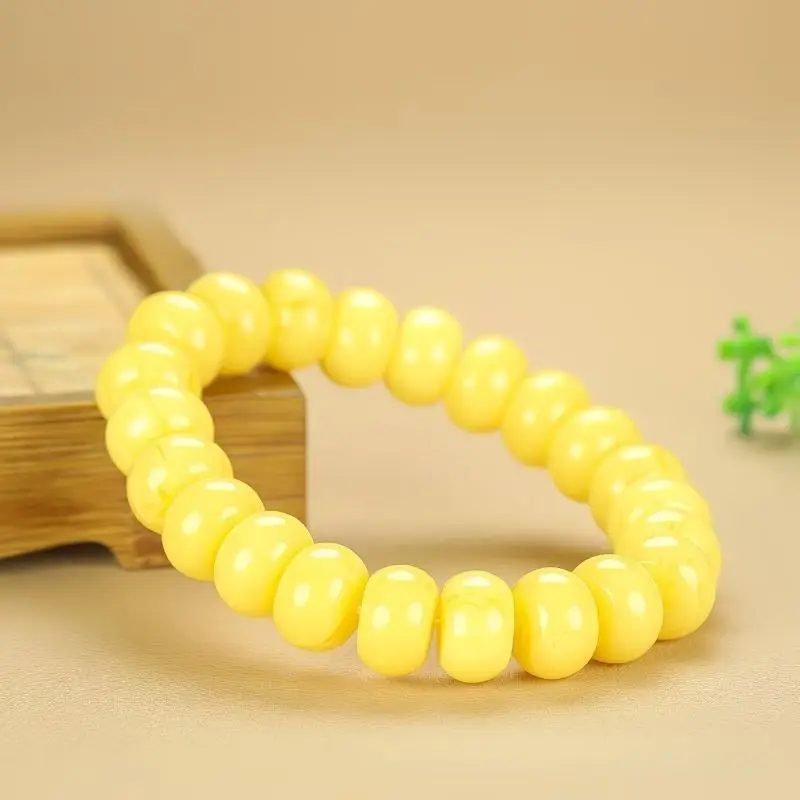 The Second-generation Amber Beeswax Bracelet Daily Style Shows Temperament Daily Wear Versatile Jewelry Crafts