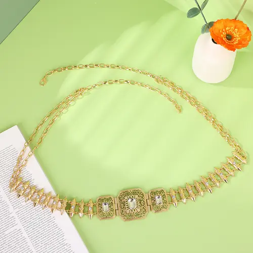 Moroccan Caftan Belt For Women Wedding Dress Gold Color Belly Chain Jewelry Arab Robe Bijoux Bridal Gift Lenght Adjustable - Image 7