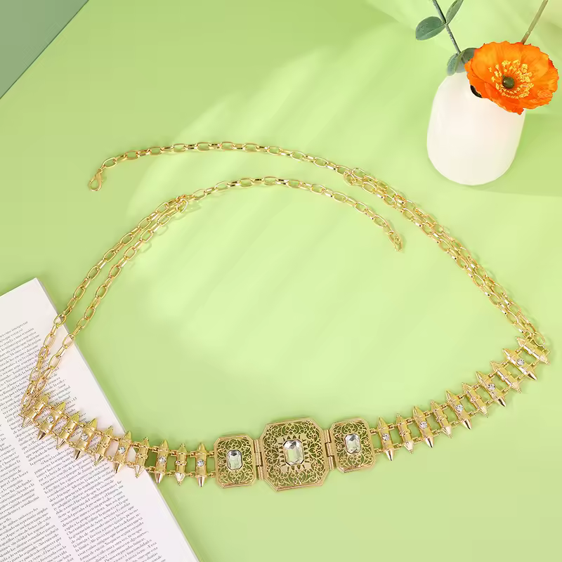 Moroccan Caftan Belt For Women Wedding Dress Gold Color Belly Chain Jewelry Arab Robe Bijoux Bridal Gift Lenght Adjustable - Image 7