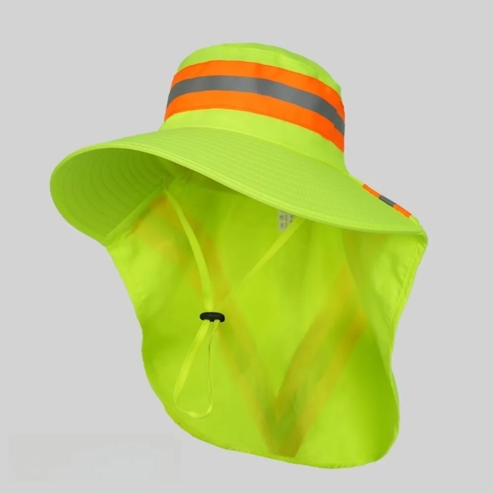 

Adjustable Design Reflective Sun Hat Large Brim UV Protection Anti-UV Bucket Hat Sun Protection Neck Shawl